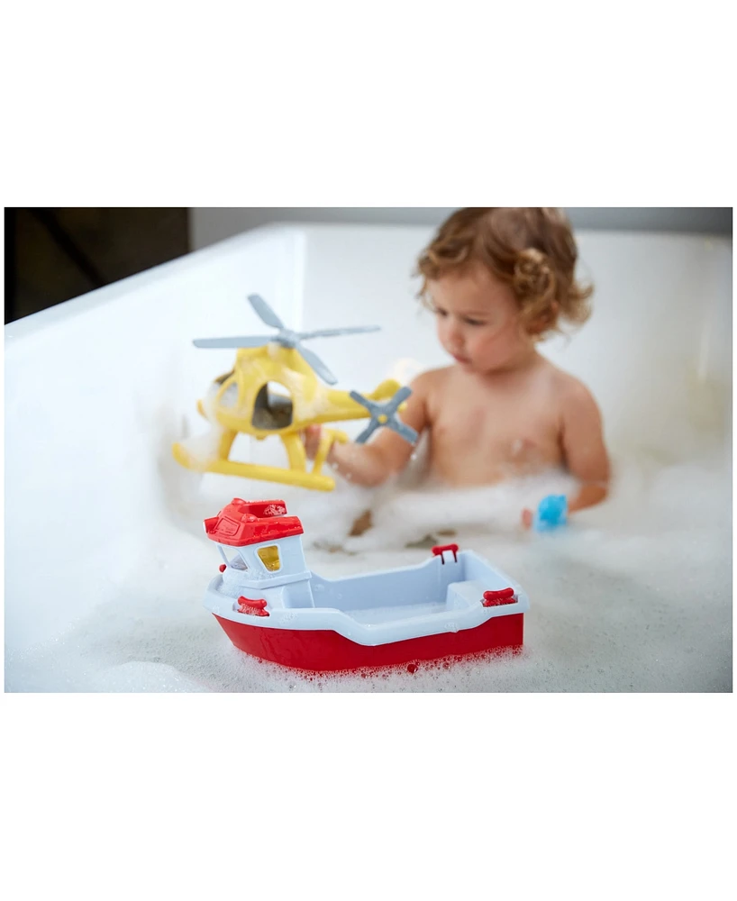 Green Toys Rescue Boat Helicopter