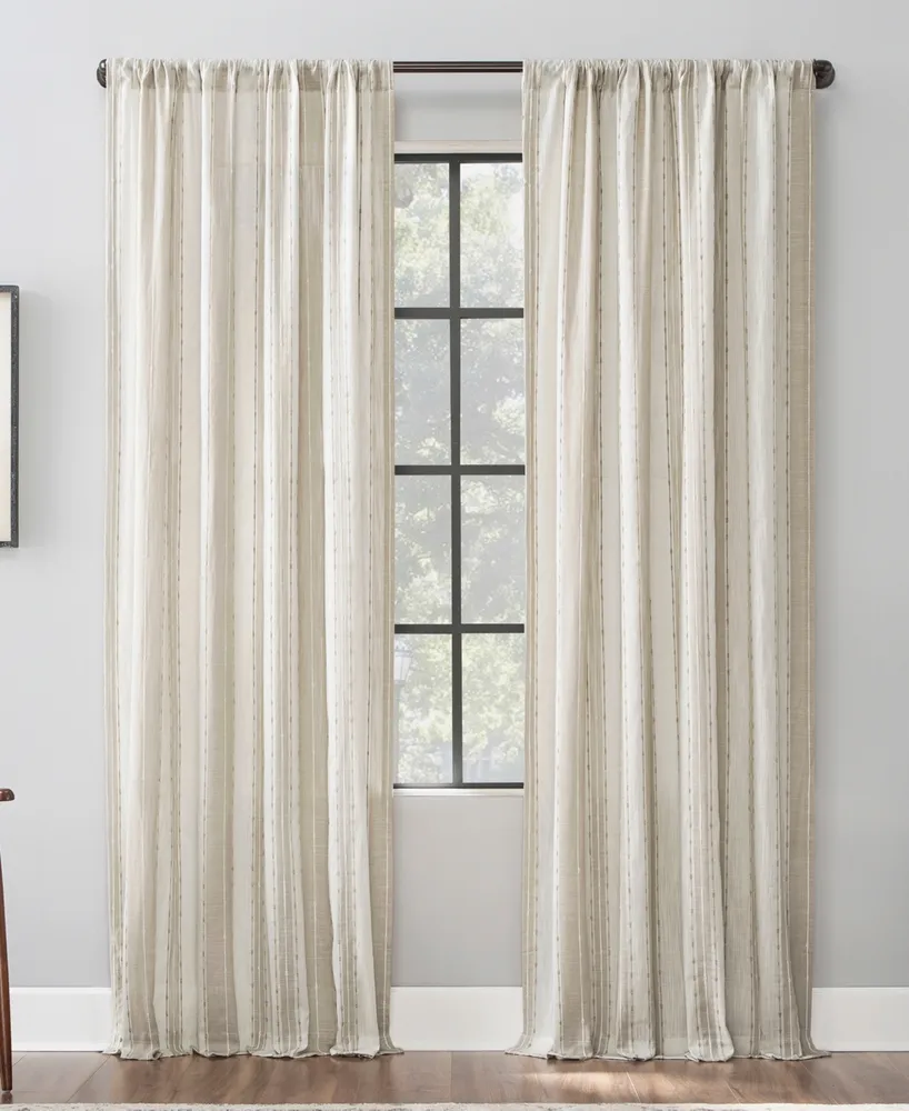 Slub Texture Stripe Cotton Curtain