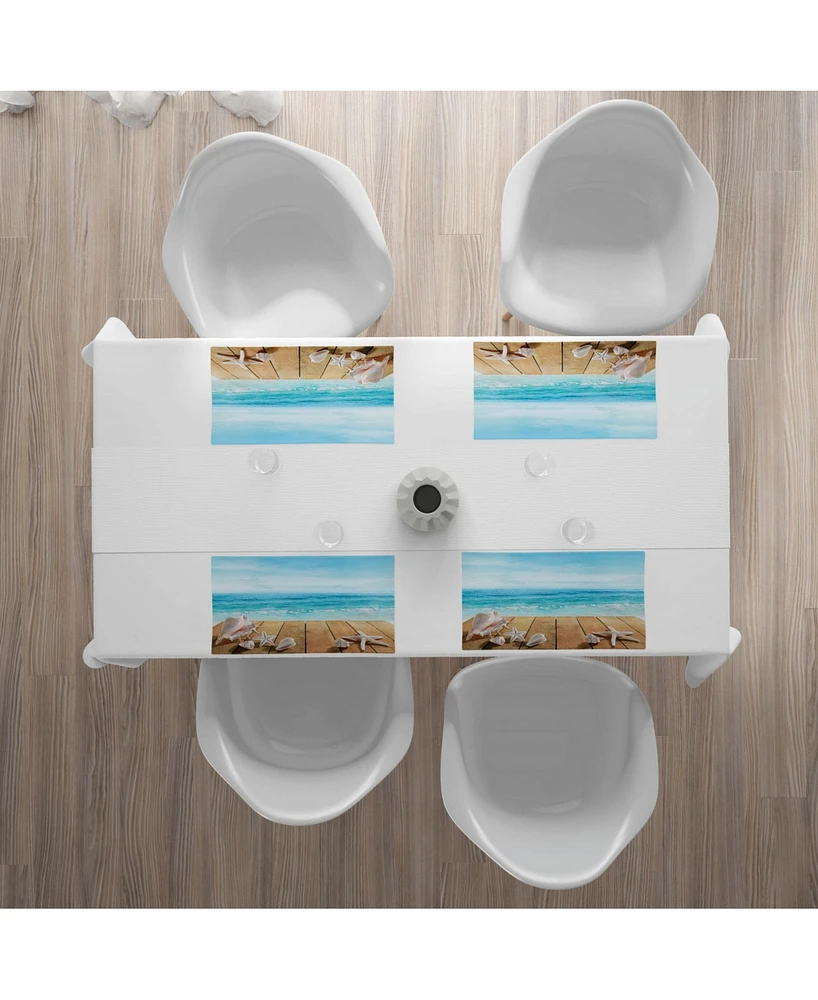 Ambesonne Seashells Place Mats, Set of 4