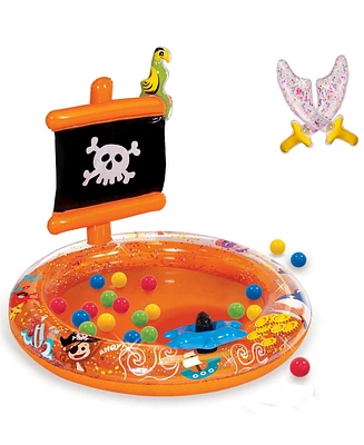 Banzai Pirate Sparkle Play Center Inflatable Ball Pit -Includes 20 Balls