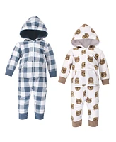 Hudson Baby Boys Plush Fleece All-in-One Playwear