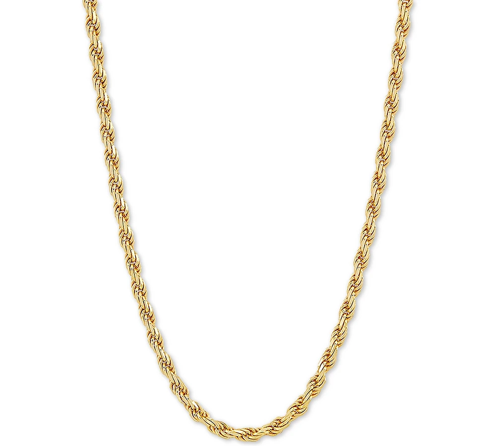 Rope Link 24" Chain Necklace in 18k Gold-Plated Sterling Silver