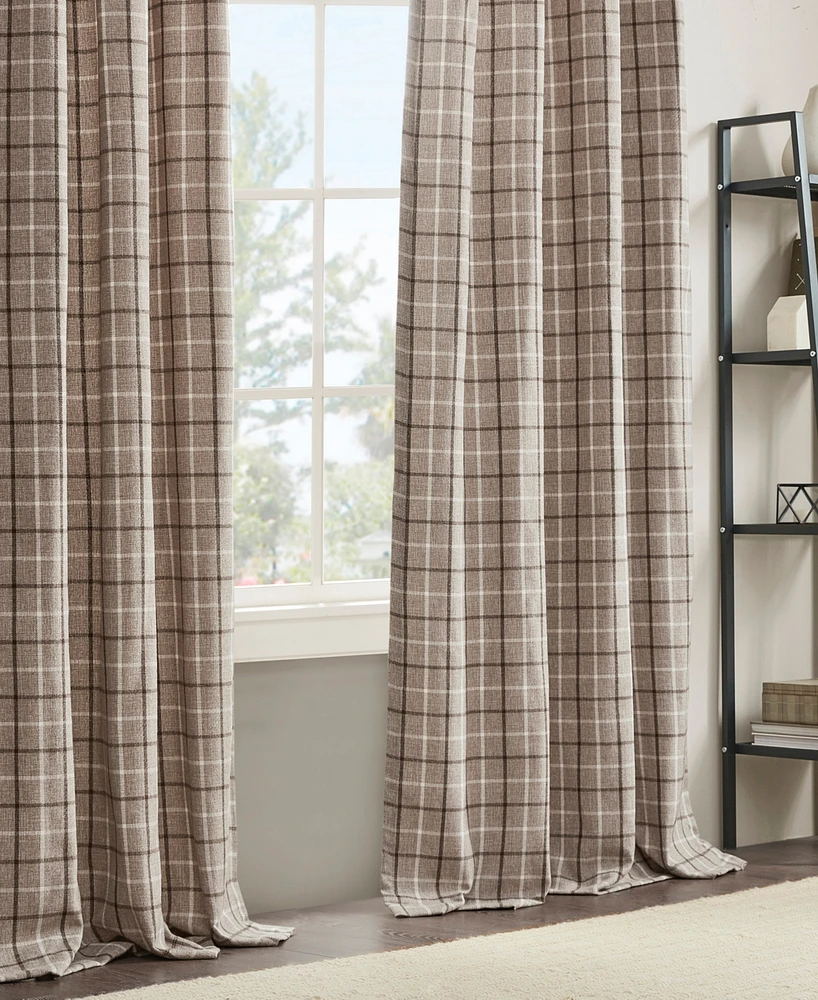 Anaheim Plaid Curtain 1 Panel for bedroom, Rob Pocket/Back Tab fit up to 1.25 inches rod Single Living Room