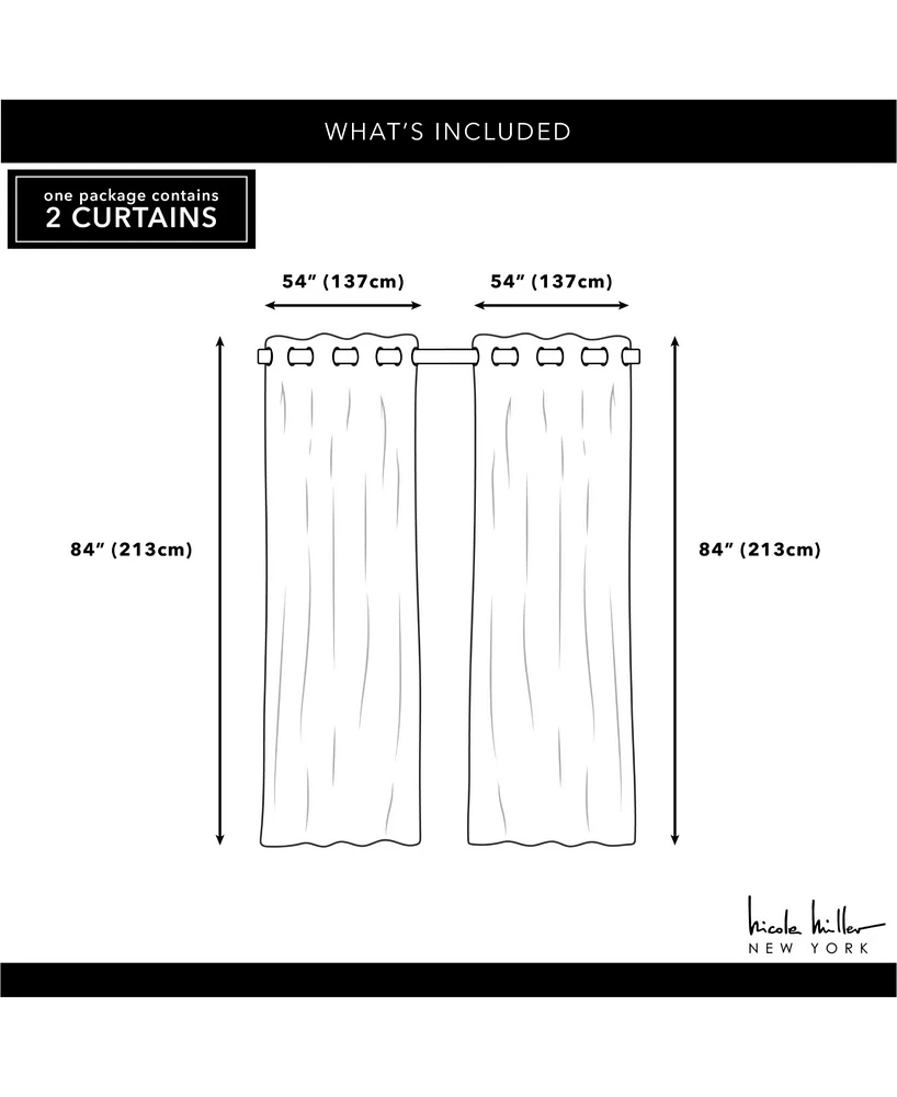 Nicole Miller Canvas Indoor/Outdoor Grommet Top 54" X 84" Curtain Panel Pair