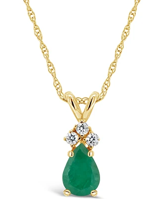 Ruby (1/2 ct. t.w.) and Diamond Accent Pendant Necklace 14k Yellow Gold (Also Sapphire & Emerald)