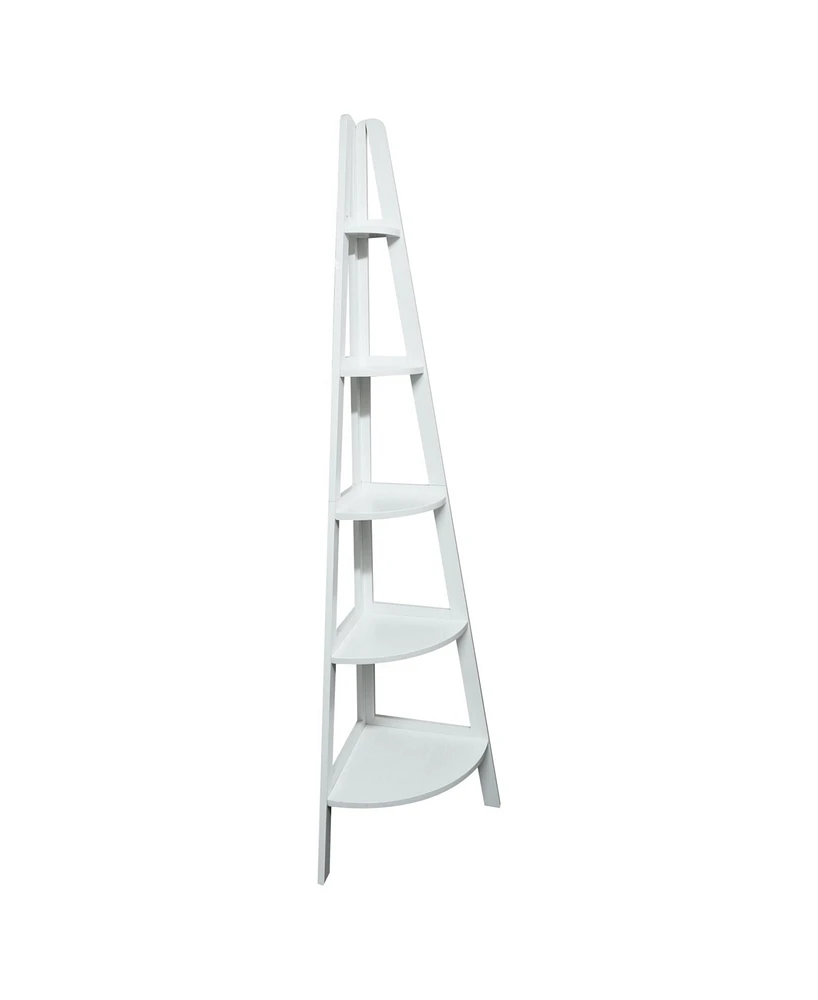 Yu Shan 5-Shelf Corner Ladder Bookcase