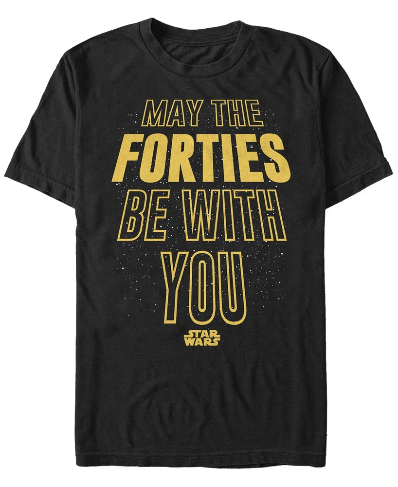 Fifth Sun Men's Forties Be with You Short Sleeve Crew T-shirt