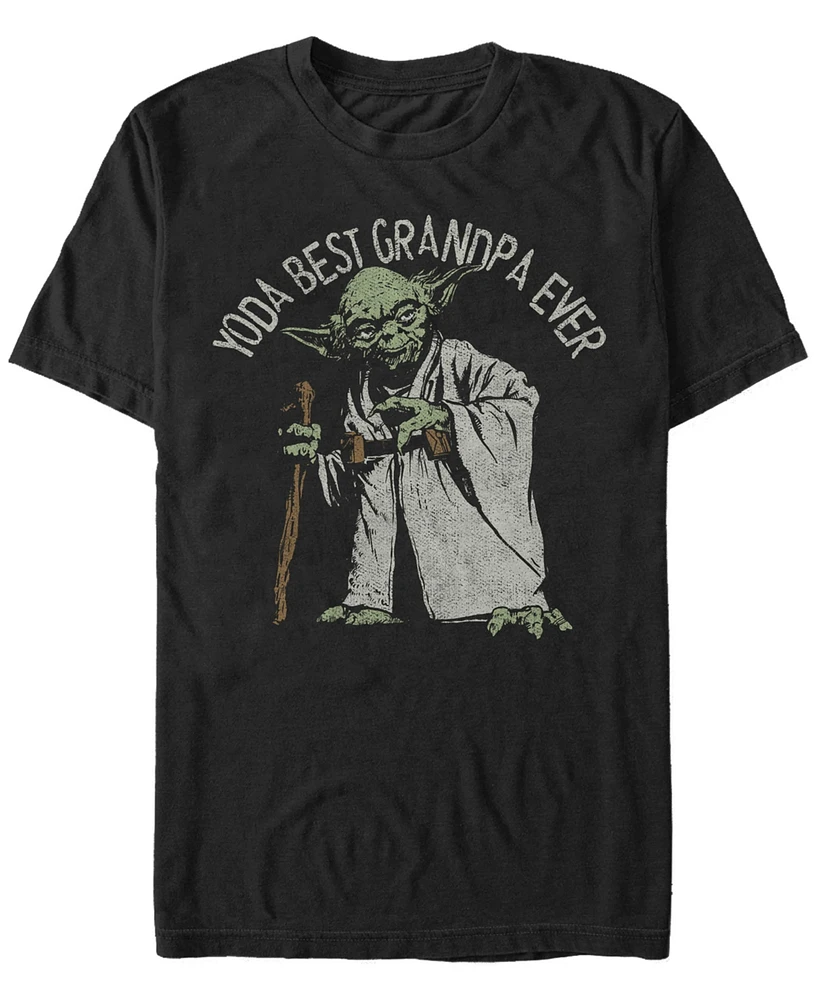 Fifth Sun Men's Star Wars Yoda Best Grandpa Ever Portrait Short Sleeve T-shirt