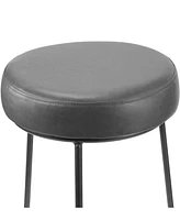 Glamour Home Set of 2 Amie Backless Counter Stool with Gunmetal Frame