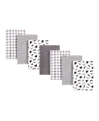 Little Treasure Baby Boy Cotton Flannel Burp Cloths 7pk, Gentleman, One Size