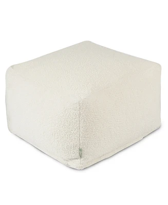 Majestic Home Goods Sherpa Ottoman Square Pouf 27" x 17"