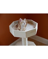 Armarkat Premium Scots Pine 29-Inch Real Wood Cat Tree with Perch and Condo