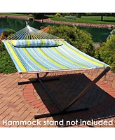Two-Person Quilted Fabric Hammock with Spreader Bars