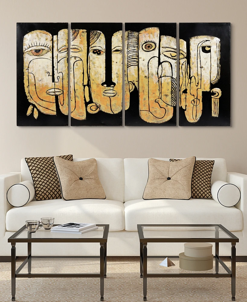 Empire Art Direct Totem poles Mixed Media Iron Hand Painted Dimensional Wall Art, 32" x 16" x 1.6"