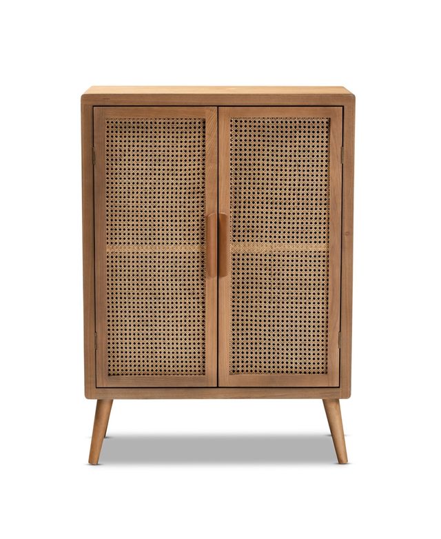 Furniture Alina Mid-Century Modern Finished 2 Door Accent Storage Cabinet
