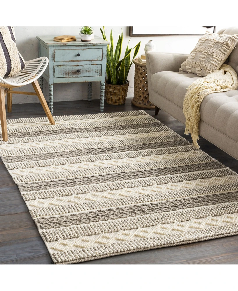 Surya Farmhouse Neutrals Fls-2301 Cream 3' x 5' Area Rug