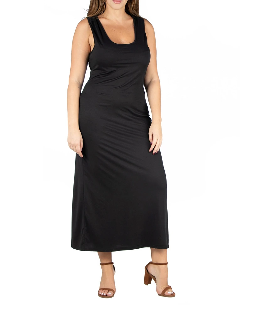 24seven Comfort Apparel Plus Racerback Maxi Dress
