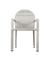 Noble House Aurora Outdoor Armed Stack Chairs with Frame, Set of 2