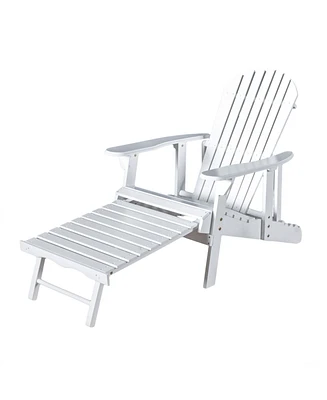 Noble House Hayle Reclining Adirondack Chair with Footrest