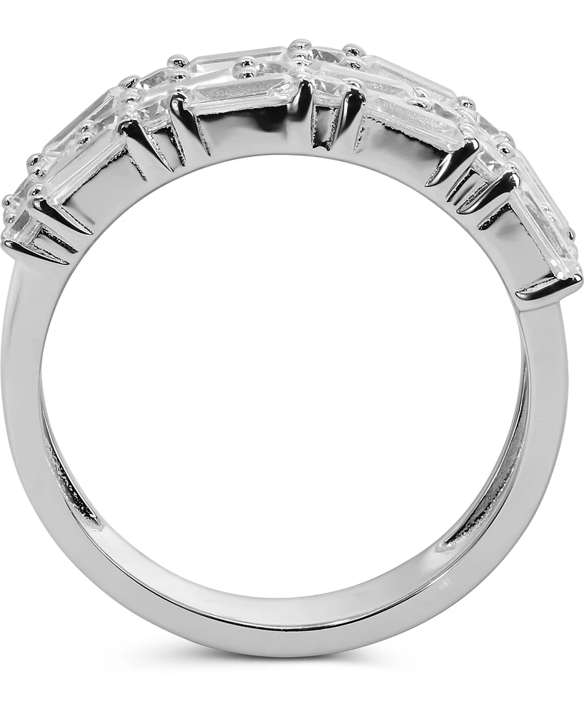 Arabella Cubic Zirconia Baguette Band in Sterling Silver