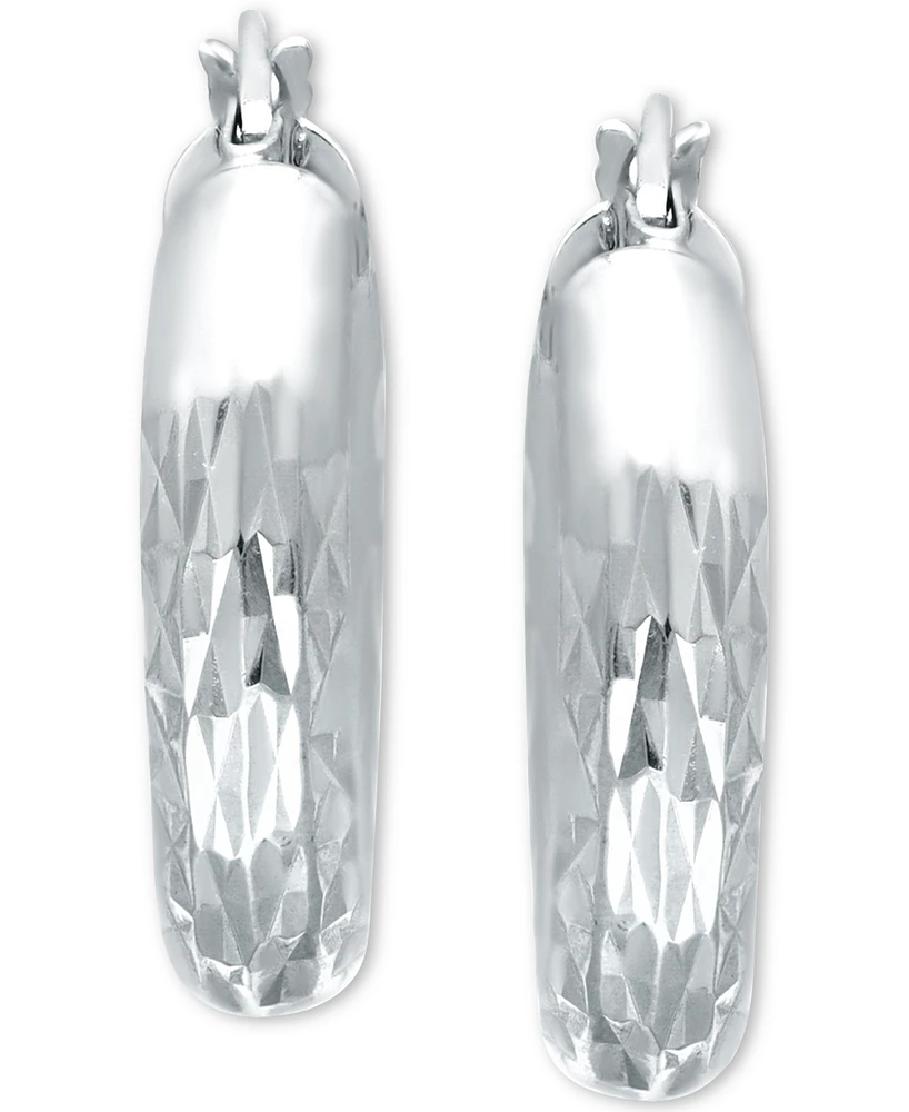 Giani Bernini Small Embellished Hoop Earrings in Sterling Silver, 25mm, Created for Macy's