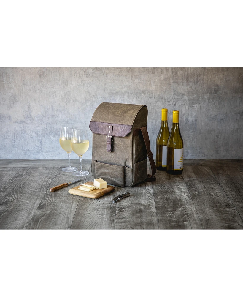 Legacy by Picnic Time 2 Bottle Insulated Wine & Cheese Cooler with Cheese Board, Knife & Corkscrew