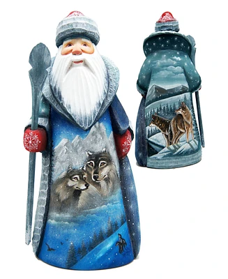G.DeBrekht Woodcarved Hand Painted Nutcracker Santa Figurine