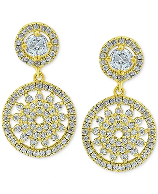 Giani Bernini Cubic Zirconia Medallion Drop Earrings, Created for Macy's