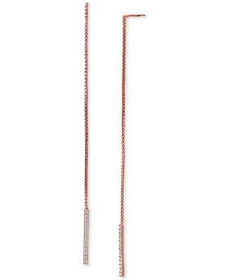 Giani Bernini Cubic Zirconia Threader Earrings in 18k Rose Gold-Plated Sterling Silver, Created for Macy's