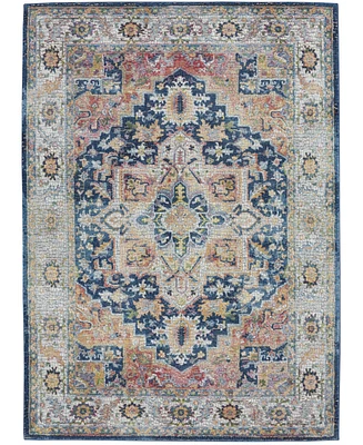 Nourison Home Ankara Global ANR11 Blue and Multi 4' x 6' Area Rug