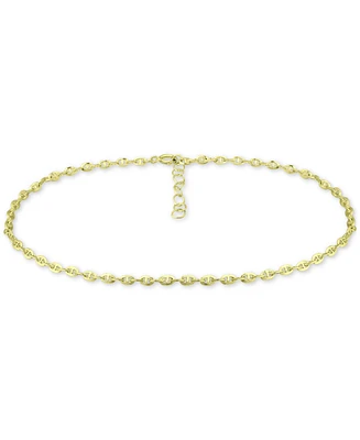 Giani Bernini Mariner Link Ankle Bracelet Sterling Silver and 18k Gold Over Silver, Created for Macy's