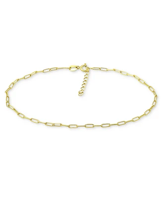 Giani Bernini Paperclip Link Ankle Bracelet Sterling Silver and 18k Over Silver, Created for Macy's