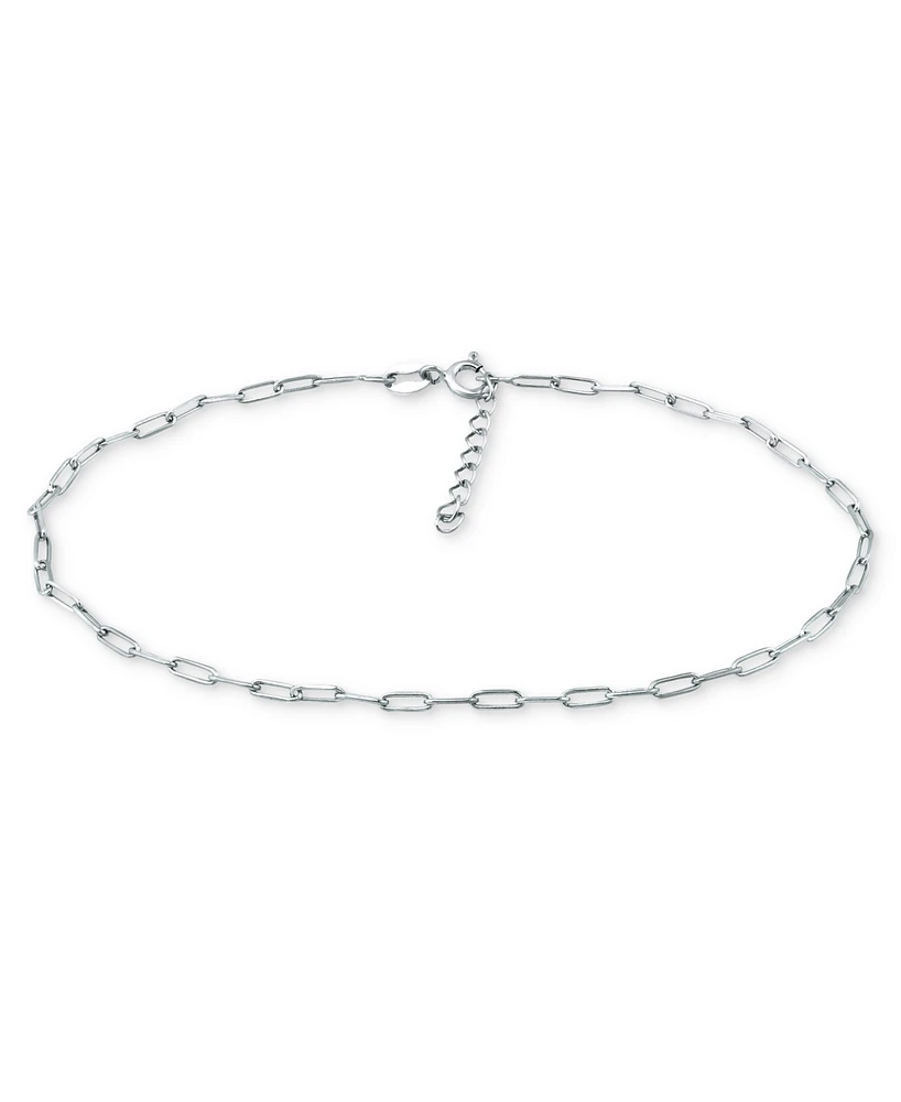 Giani Bernini Paperclip Link Ankle Bracelet Sterling Silver and 18k Over Silver, Created for Macy's