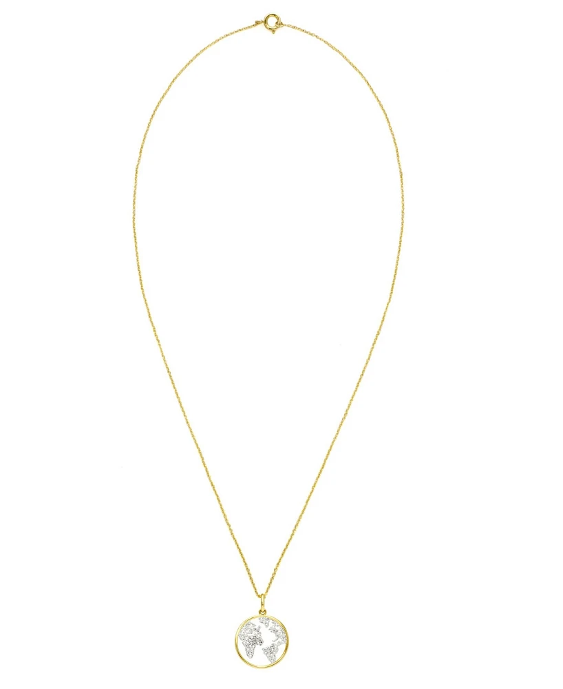 Macy's Diamond Accent Gold-plated Map Pendant Necklace