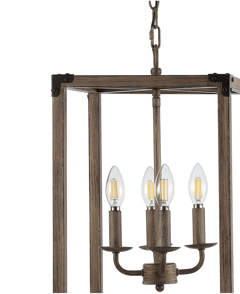 Jonathan Y Magnolia 4-Light Adjustable Rustic Farmhouse Led Pendant