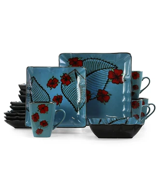 Elama Aloha Tide 16 Pc. Dinnerware Set, Service for 4