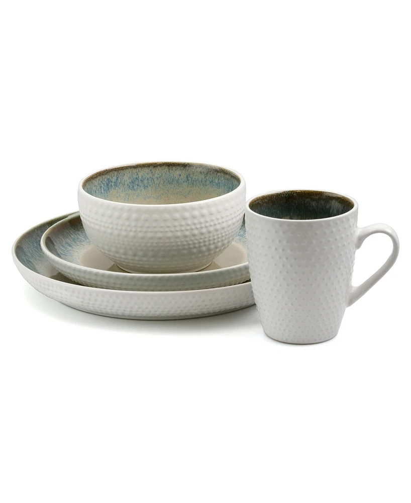 Elama Modern Dot 16 Pc. Dinnerware Set, Service for 4