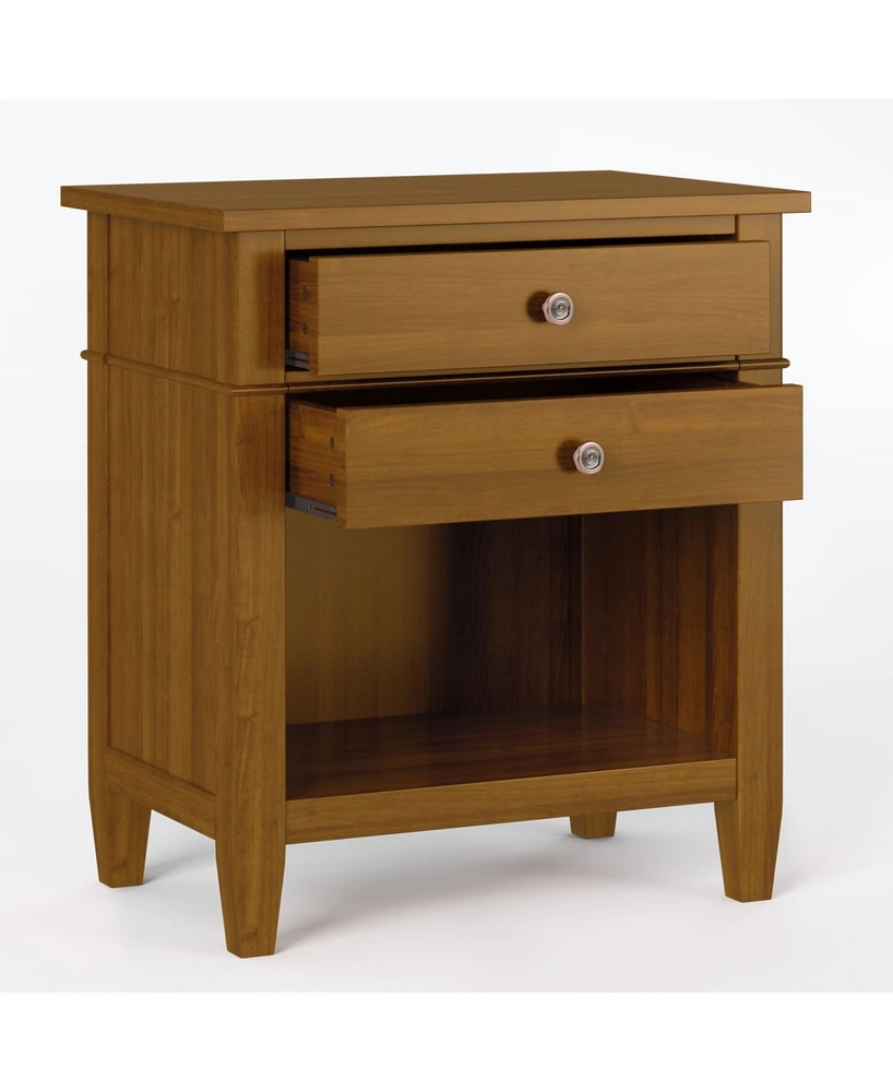 Simpli Home Carlton Solid Wood Bedside Table