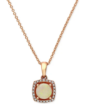 Effy Opal (3/4 ct. t.w.) and Diamond Accent Pendant in 14k Rose Gold
