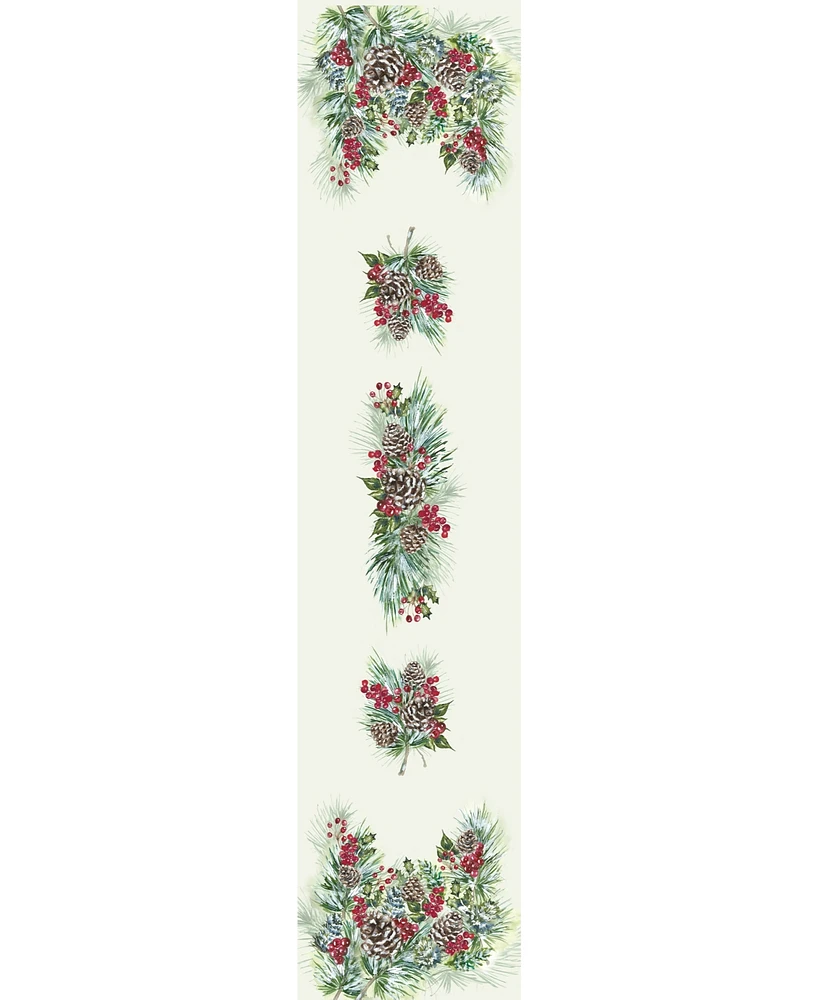 Laural Home Winter Garland Table Runner - 13"x 90"