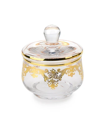 Glass Sugar Bowl with Artwork