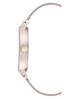 Nine West Women's Pink Mesh Bracelet Watch, 38mm