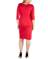 24seven Comfort Apparel Plus Size Wrap Dress