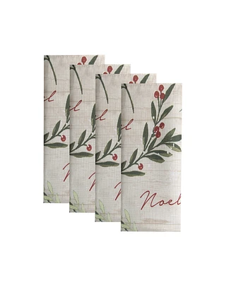 Elrene Holiday Tree Trimmings Napkins, Set of 4