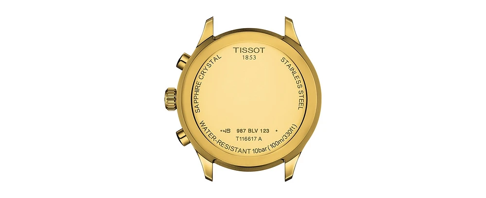 Tissot Men's Swiss Chronograph Chrono Xl Classic Gold-Tone Stainless Steel Bracelet Watch 45mm