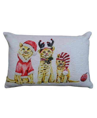 Vibhsa Christmas Cats Decorative Pillow, 14" x 20"