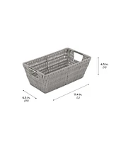 Simplify Small Shelf Storage Rattan Tote Basket