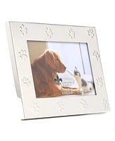 Metal Dog or Cat Picture Frame - Paw Print Pet Design, 4" x 6"