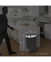 simplehuman 40 Liter Plastic Slim Rectangular Kitchen Trash Can