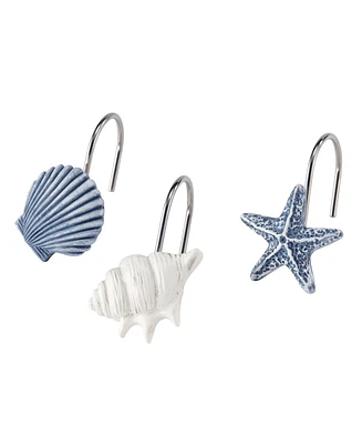 Avanti Abstract Coastal Seashells & Coral 12-Pc. Shower Curtain Hooks